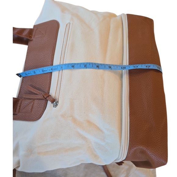 Graf Lantz NWT Carry On Weekender Tote Canvas Roomy Neutral 15"x15"x7" Dust Bag - Picture 6 of 11